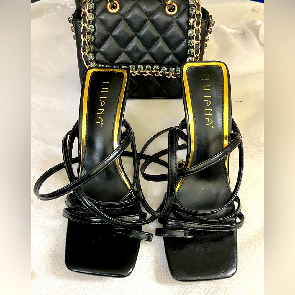 LILIANA ANKLE STRAP SANDALS HEELS SHOES
